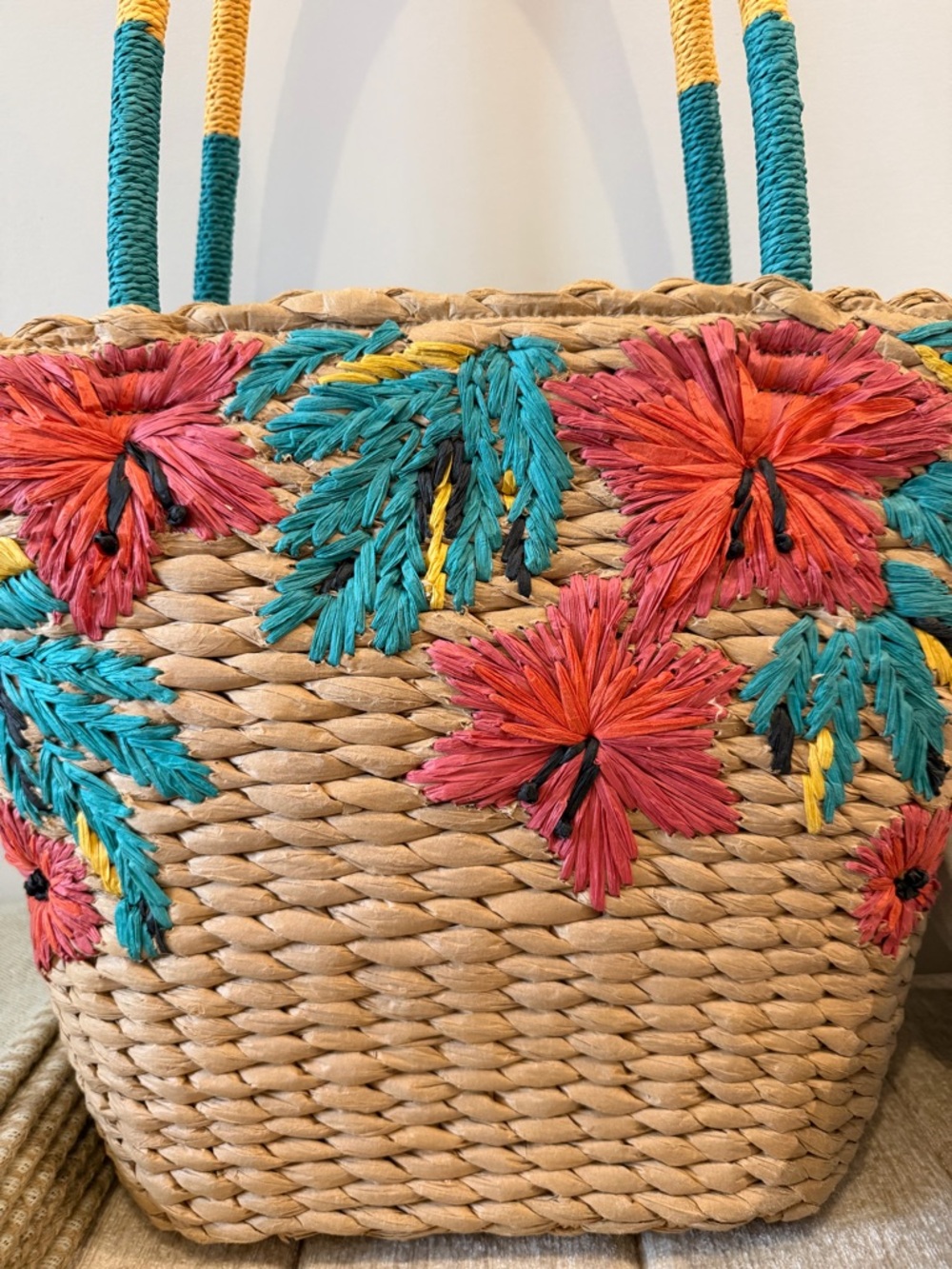 Patricia Nash Florina Woven Straw Tote - Multicolor NWT & Dust Bag - Picture 2 of 13